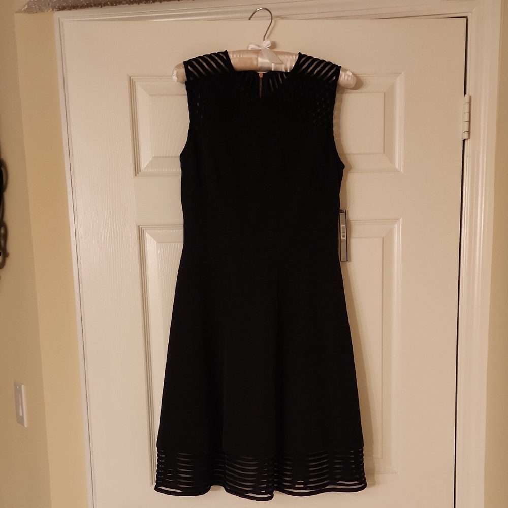 Tahari Black Sleeveless A-Line Dress